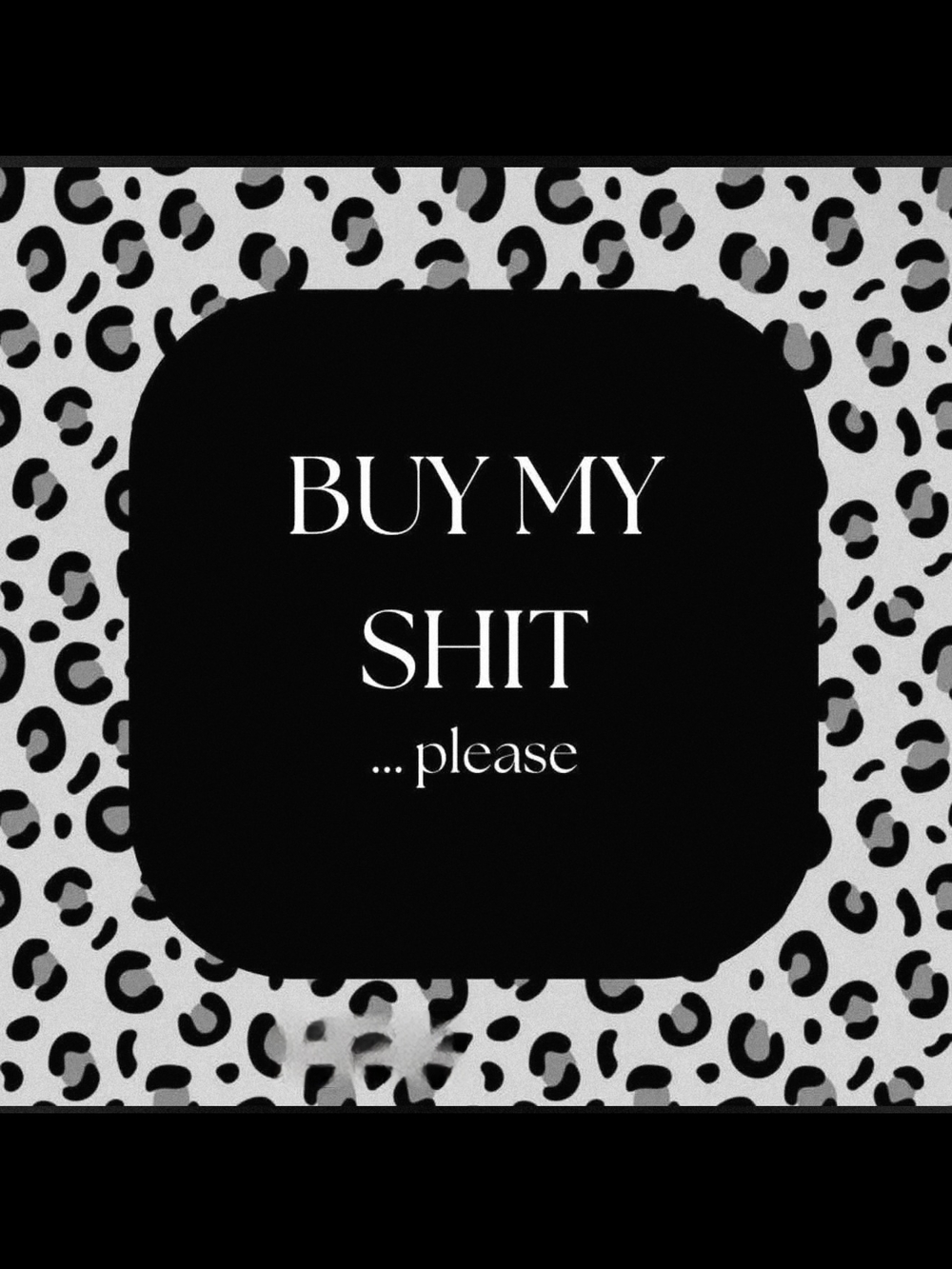 Graphic Leopard Print Sign - Black & White